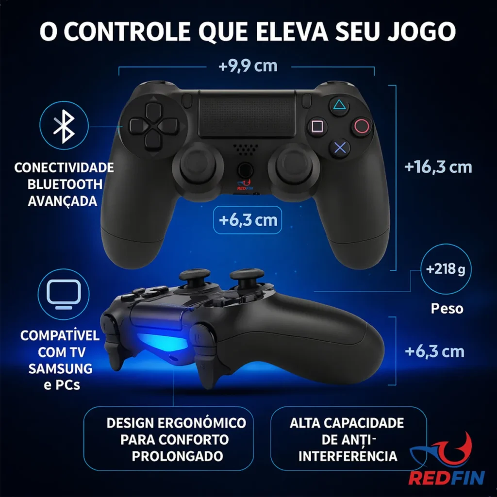 controle-sem-fio-joystick-bluetooth-para-ps4-videogame-tv-samsung-pc-p4-ps-4-dual-shock-manete-pc-gamer-tv-smart-controle-bluetooth-sem-fio-celular-headset-com-p2-marca-redfin